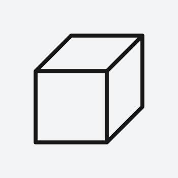 3D cube shape in mathematics, A simple geometric illustration of a 3D cube is depicted. vector