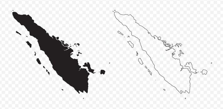 Scribble sketch style illustration of the Sumatra island map outline vector