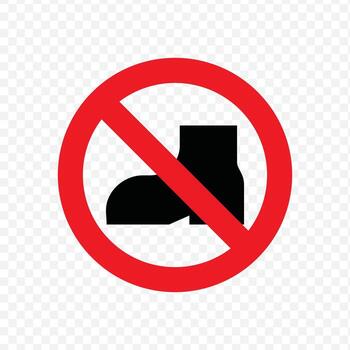 No stepping or no access prohibited sign with a boot icon in a red circle vector