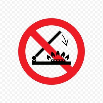 hacer no soltar objetos sobre abierto fuego firmar, fuego peligro prohibición símbolo vector