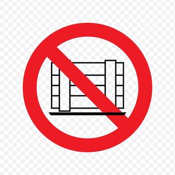 prohibition sign indicating that storage or stacking of goods like pallets is not allowed vector
