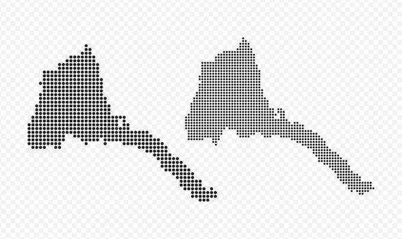 eritrea punteado mapa conjunto en negro color, moderno digital pixelado geográfico representación vector