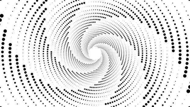 negro y blanco espiral trama de semitonos modelo creando un dinámica, resumen vórtice o túnel efecto antecedentes vector
