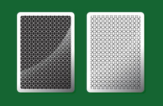 dos jugando tarjeta espaldas presentando un detallado geométrico, simétrico modelo oscuro y ligero versiones vector