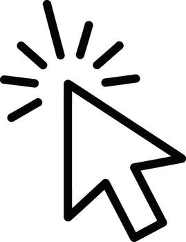 un negro y blanco imagen de un ratón cursor señalando a el Derecha vector