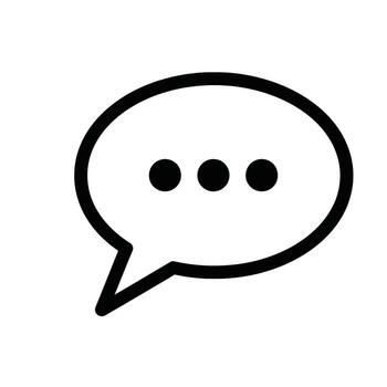 un sencillo línea Arte icono representando un habla burbuja con Tres puntos adentro, indicando un mensaje o pensando vector