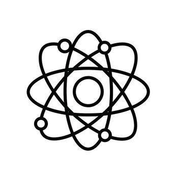 Atomic structure symbol representing science and research vector