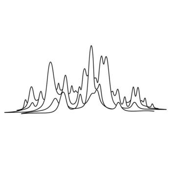 resumen forma de onda o frecuencia grafico con múltiple picos, representando sonido o datos análisis vector