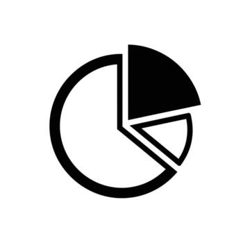 tarta gráfico icono demostración datos segmentos vector