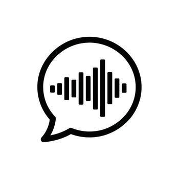 habla burbuja icono con sonido ola visualización dentro vector