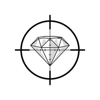 Diamond in the crosshairs of a sniper scope, symbolizing precision targeting or a valuable objective vector