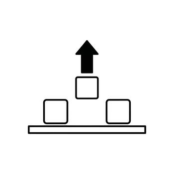 Conceptual illustration of upward progress and growth, with an arrow pointing up from stacked blocks vector