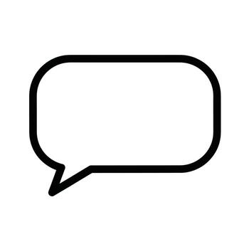 A blank speech bubble icon, representing communication and conversation vector