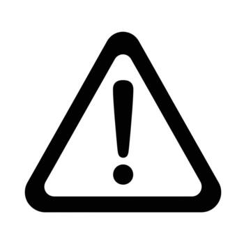 un negro exclamación marca dentro un negro resumido triángulo en a, simbolizando un advertencia o alerta vector