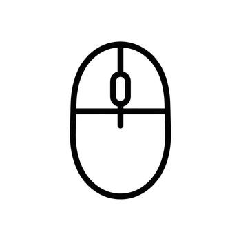 sencillo negro y blanco línea Arte icono de un computadora ratón vector