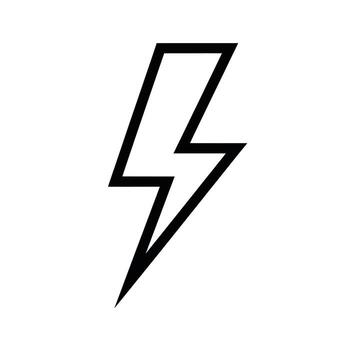 un sencillo negro contorno de un relámpago tornillo símbolo aislado en a, representando energía y poder vector