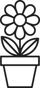 flor en maceta línea Arte sencillo y elegante diseño para primavera vector