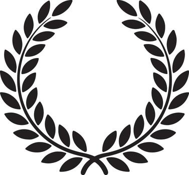 Black Leaf Laurel Wreath Award Frame with Space for Text vector