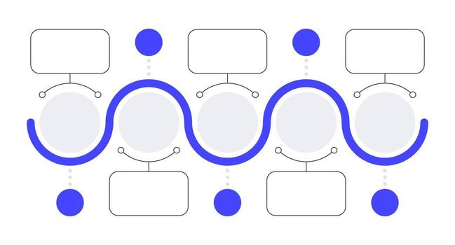 AI assistant blue wave line infographic template. Machine learning technology. Data visualization with 5 steps. Empty process design. Editable blank options info graphics vector
