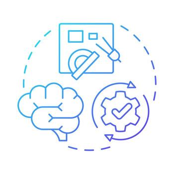 Paradigm change blue gradient concept icon. Fundamental transformation. Innovation management type. Round shape line illustration. Abstract idea. Graphic design. Easy to use in presentation vector