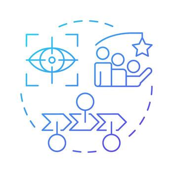 Create vision for change blue gradient concept icon. Define future state. Kotter shift management model. Round shape line illustration. Abstract idea. Graphic design. Easy to use in presentation vector