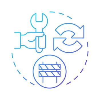 Remove obstacles blue gradient concept icon. Barriers for progress. Kotter change management model. Round shape line illustration. Abstract idea. Graphic design. Easy to use in presentation vector