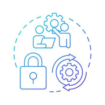 Anchor change blue gradient concept icon. Embedding new behaviors and values. Kotter change management model. Round shape line illustration. Abstract idea. Graphic design. Easy to use in presentation vector