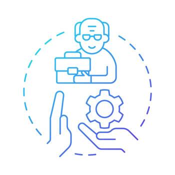 Comfort with status quo blue gradient concept icon. Safety of current processes. Barrier to change. Round shape line illustration. Abstract idea. Graphic design. Easy to use in presentation vector