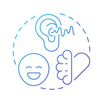 Emotional skills blue gradient concept icon. Recognize, understand, express feelings. Life competencies. Round shape line illustration. Abstract idea. Graphic design. Easy to use in article vector