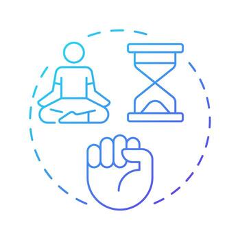 Self control blue gradient concept icon. Regulate emotions, impulses, and behaviors. Emotional regulation skills. Round shape line illustration. Abstract idea. Graphic design. Easy to use in article vector