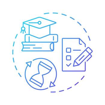 Study skills blue gradient concept icon. Strategies and techniques of effective learning. Life competencies. Round shape line illustration. Abstract idea. Graphic design. Easy to use in article vector