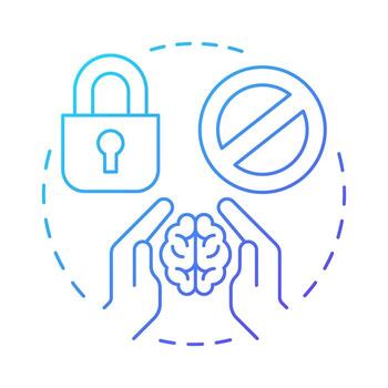 fijo mentalidad azul degradado concepto icono. evitar retos, temor fracaso y dar arriba fácilmente. vida competencias redondo forma línea ilustración. resumen idea. gráfico diseño. fácil a utilizar en artículo vector