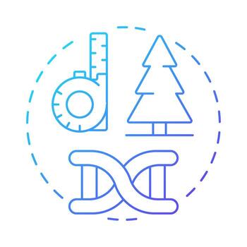 Tree breeding blue gradient concept icon. Forestry science, biotechnology. Ecosystem, environment. Round shape line illustration. Abstract idea. Graphic design. Easy to use in brochure, booklet vector