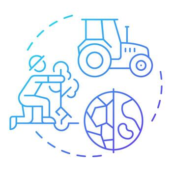 Afforestation blue gradient concept icon. Tree growth, ecosystem health. Forest planning, reforestation. Round shape line illustration. Abstract idea. Graphic design. Easy to use in brochure, booklet vector