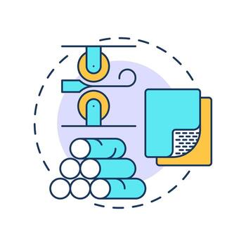 laminación multi color concepto icono. hierro paso mediante pares de rollos a reducir espesor. acero fabricación proceso. redondo forma línea ilustración. resumen idea. gráfico diseño. fácil a utilizar en vector