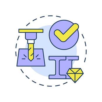 Hardness multi color concept icon. Resistance to surface deformation. Improve durability. Property of metal. Steelmaking. Round shape line illustration. Abstract idea. Graphic design. Easy to use in vector