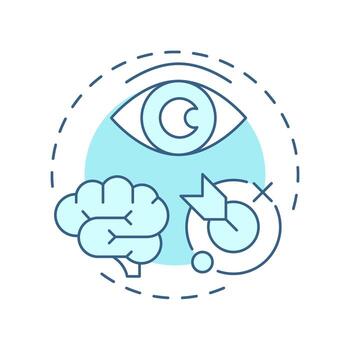 Psychological factors soft blue concept icon. Motivation, perception. Customer behavior. Round shape line illustration. Abstract idea. Graphic design. Easy to use in infographic, article vector