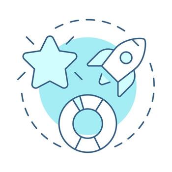 innovadores suave azul concepto icono. moderno tecnología, progreso. producto características, servicio. redondo forma línea ilustración. resumen idea. gráfico diseño. fácil a utilizar en infografía, artículo vector