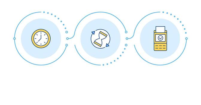 RFM analysis metrics infographic 3 steps. Pos terminal, transaction. Time management. Flow chart infochart. Editable info graphics icons vector
