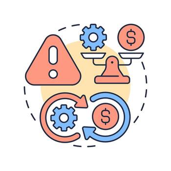Liquidity risk multi color concept icon. Financial management, money funds. Balance scales. Round shape line illustration. Abstract idea. Graphic design. Easy to use in infographic, presentation vector