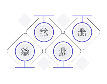 naturaleza agua fuentes infografía círculos y rombos proteger agua dulce para futuro. seguridad. editable Delgado línea íconos diagrama proceso con 4 4 pasos vector