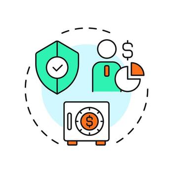 Liability protection multi color concept icon. Legal security. Benefit of LLC. Business development. Round shape line illustration. Abstract idea. Graphic design. Easy to use in infographic vector