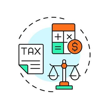Flexible taxation multi color concept icon. Optimize tax system. Benefit of LLC. Business development. Round shape line illustration. Abstract idea. Graphic design. Easy to use in infographic vector