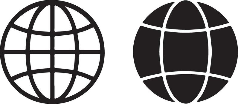 Two Globe Icons Representing Connectivity and Global Communication Network vector