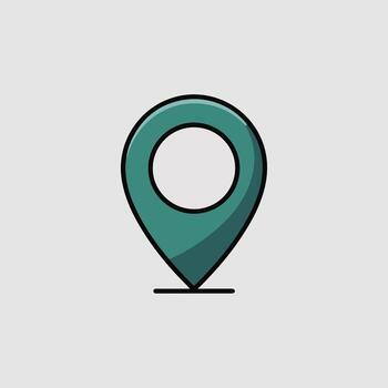 Turquoise location pin icon for maps and navigation concepts representation vector