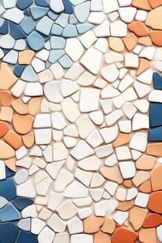 A colorful mosaic wall with many different colors photo