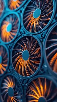 A close up of a computer fan photo