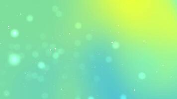 abstrakt grön och blå bakgrund med bokeh effekt och partiklar. video