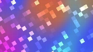 abstrato colorida fundo com pixelizada quadrados e vibrante gradientes. video