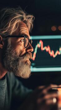 Person Watching Cryptocurrency Graph Data Analyzing Trading Activity Financial Analysis Digital Economy Concept Investment Chart Online Currency photo